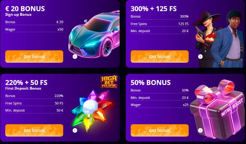Anmeldebonus und andere im Fast One Casino